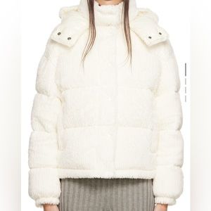 Moncler White Daos Faux-Fur Down Jacket 00
